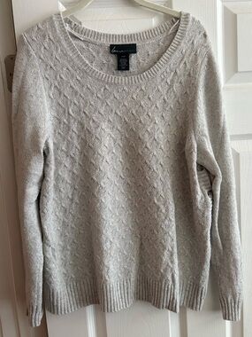 Lane Bryant pullover crewneck sweater gray sparkles festive comfy 14/16